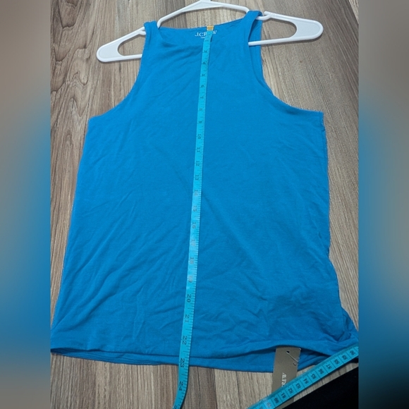 NWT, J. Crew Size Medium, Form Knit High Neck‎ Cutaway Tank Top, Sail Blue - Picture 6 of 6